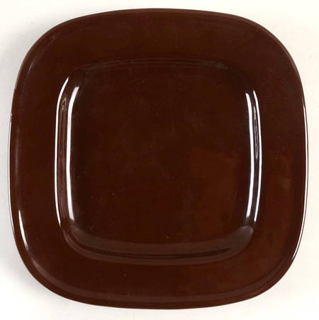Quadrille Brown  (Earthenware) Square Salad Plate