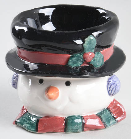 Yule Snowman Votive Candleholder No Glass Globe