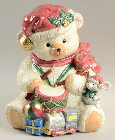 Holiday Bear Cookie Jar & Lid