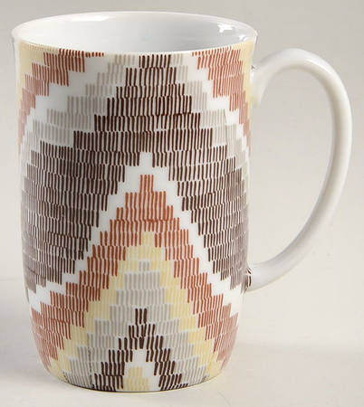 Flame Stitch Brown Mug