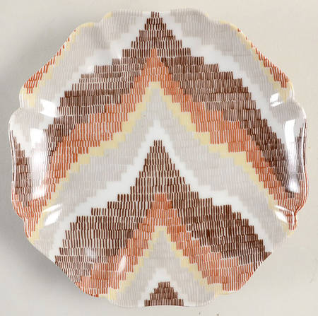 Flame Stitch Brown Bread & Butter Plate