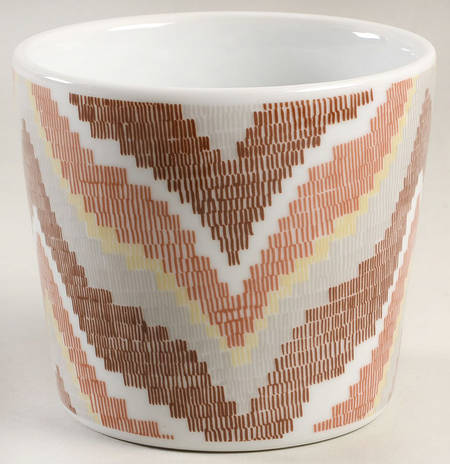 Flame Stitch Brown 3" Flower Pot No Underplate