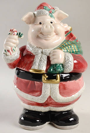 Yule Hog Cookie Jar & Lid