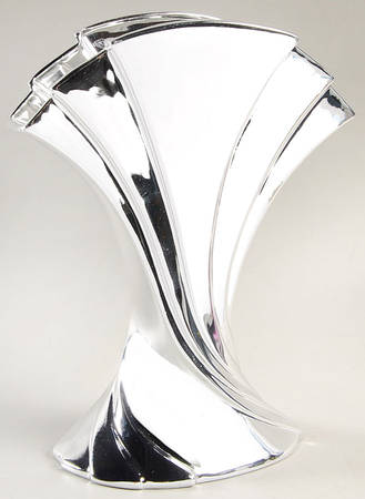 Faux Silver 9" Fan Vase
