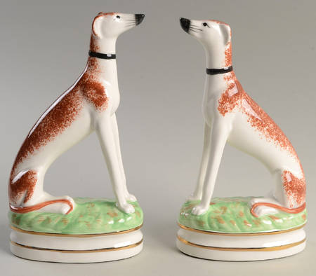 English Whippet China Bookend - Set of 2