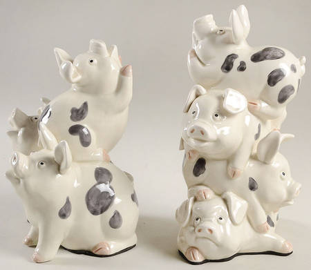 Hog Heaven China Bookend - Set of 2