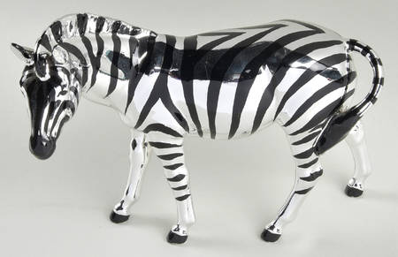 Zebra Silver Finish Figurine