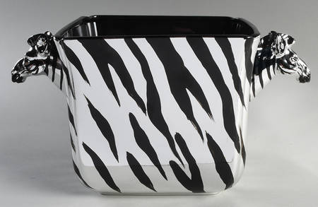 Zebra Silver Finish 7" Flower Pot