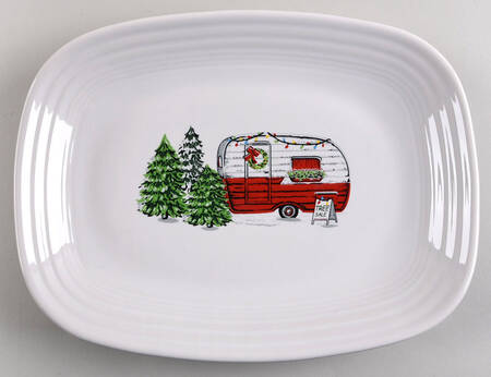 Fiesta Christmas Trailer 12" Rectangular Serving Platter