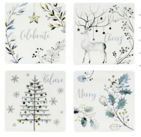 Noel Noir Square Appetizer Plate