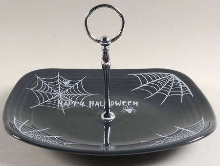 Fiesta Happy Halloween Spider Web Square Serving Plate W/Handle (DPS)