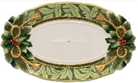 Holiday Home Green 17" Oval Serving Platter