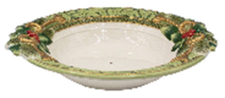 Holiday Home Green 16" Round Serving Bowl