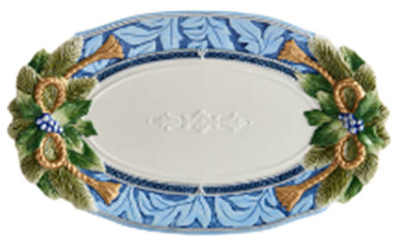 Holiday Home Blue 17" Oval Serving Platter