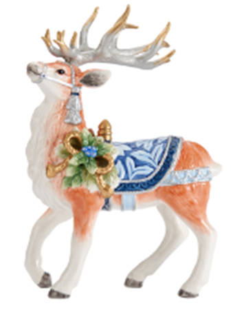Holiday Home Blue Reindeer Figurine