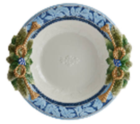 Holiday Home Blue 16" Round Serving Bowl