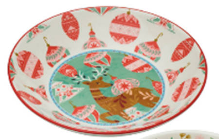 Christmas Cottage 12" Round Serving Bowl