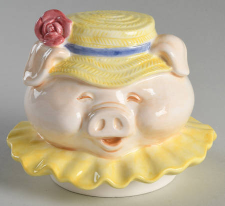 Piggy Goes To Market Lid for Figural Cookie Jar