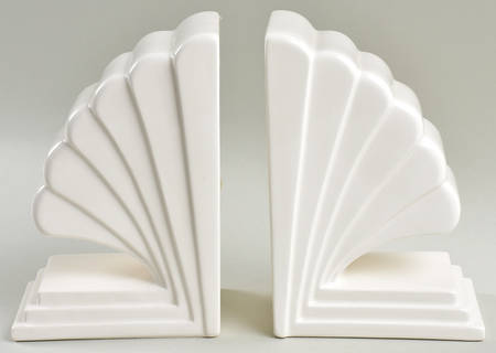 Art Deco Shells China Bookend - Set of 2
