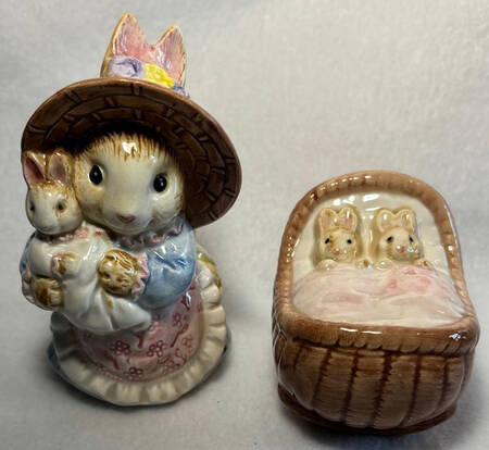 Mommy Bunny Figural Salt & Pepper Set