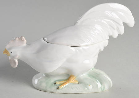 Rooster Figural Box & Lid