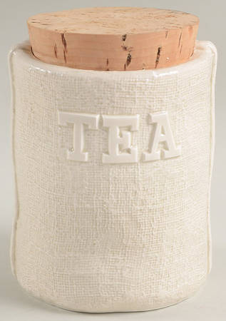 Flour Sack Tea Canister & Cork Stopper by Fitz & Floyd
