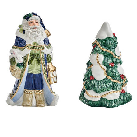 Telluride Santa-Blue Figural Salt & Pepper Set