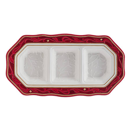 Telluride Santa-Red 3 Part Rectangular Divided Server