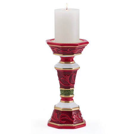 Telluride Santa-Red 10" Pillar Candleholder