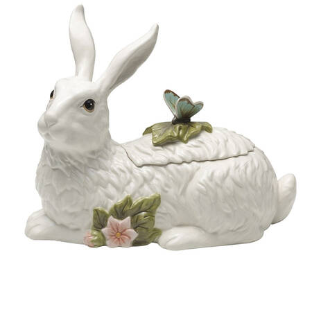 Garden Rabbit Figural Cookie Jar & Lid