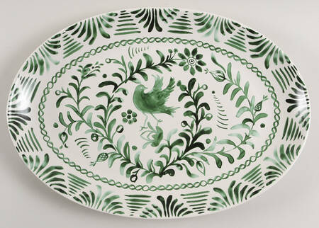 Sicily Green 16" Oval Serving Platter