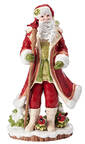 Poinsettia Holiday Santa Claus Figurine