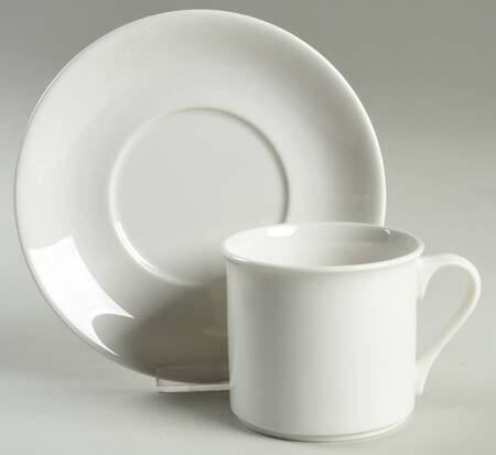 Correlations-White Flat Cup & Saucer Set