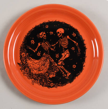 Fiesta Skeleton Duet Luncheon Plate