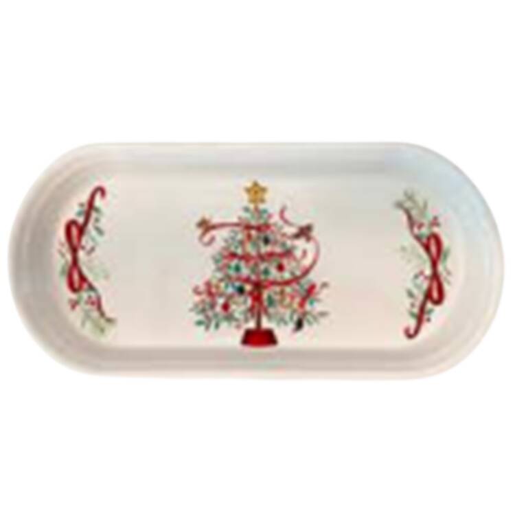 Fiesta Holly Berry Christmas Tree 12" Oblong Serving Platter