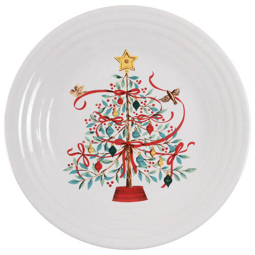 Fiesta Holly Berry Christmas Tree Luncheon Plate