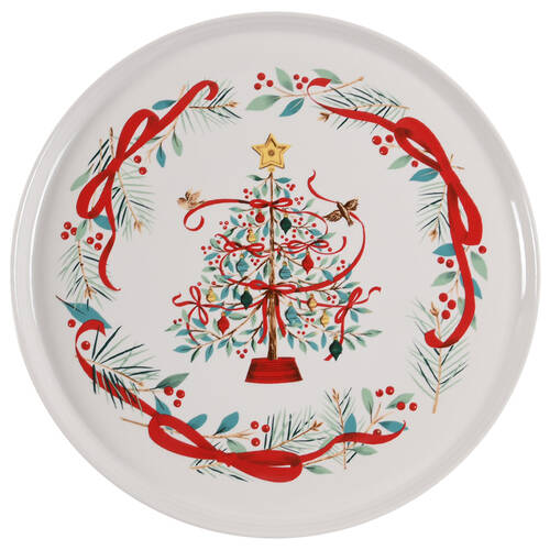 Fiesta Holly Berry Christmas Tree 12" Chop Plate (Round Platter)