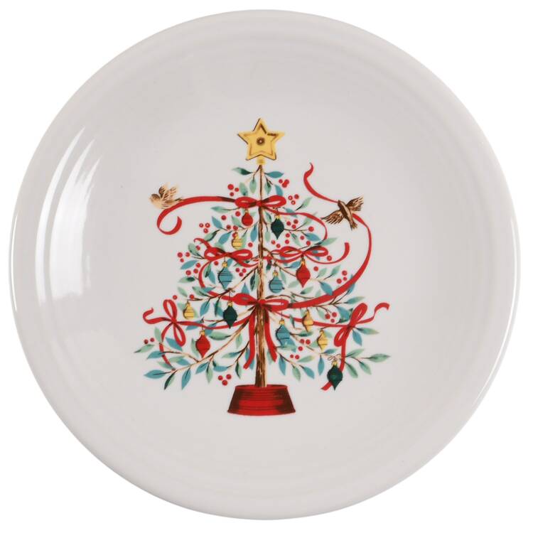 Fiesta Holly Berry Christmas Tree Salad Plate