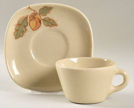 Acorn Flat Cup & Saucer Set
