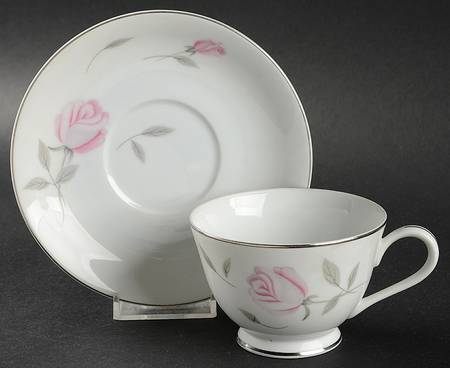 Argent Rose Footed Cup & Saucer Set