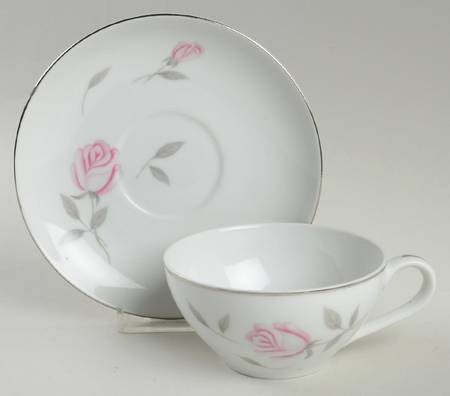 Argent Rose Flat Cup & Saucer Set