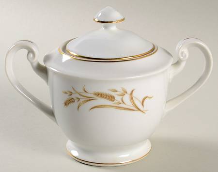 Golden Wheat (Gold Trim) Sugar Bowl & Lid