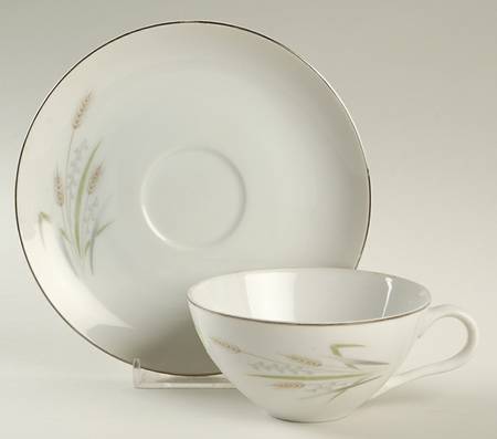 Wintry Wheat Flat Cup & Saucer Set