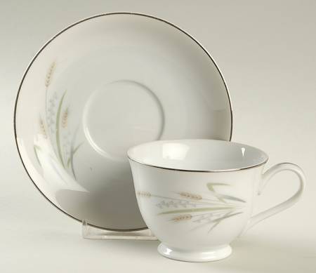 Wintry Wheat Footed Cup & Saucer Set