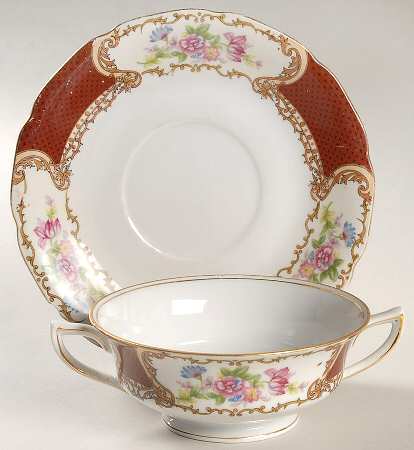 GCA3 Footed Cream Soup Bowl & Saucer Set