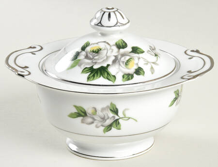 White Rose Sugar Bowl & Lid
