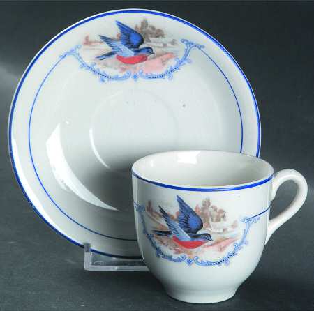 Bluebird Flat Demitasse Cup & Saucer Set