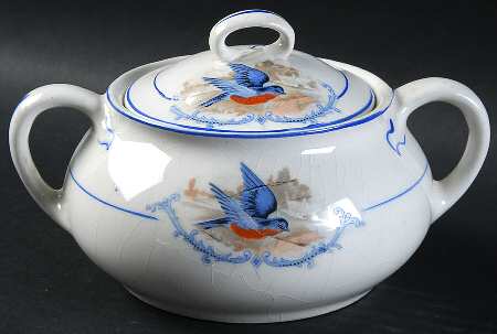 Bluebird Sugar Bowl & Lid