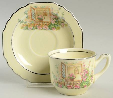Breakfast Nook Flat Demitasse Cup & Saucer Set