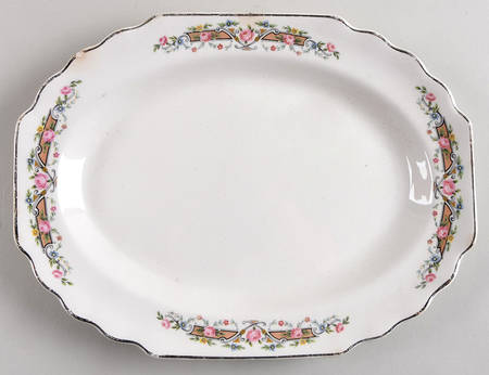 Flower Rim 10" Oval Serving Platter